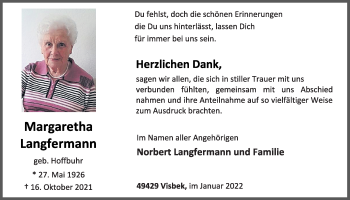 Anzeige von Margaretha Langfermann von OM-Medien