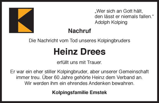 Anzeige von Heinz Drees von OM-Medien