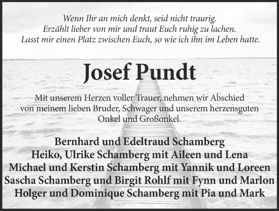 Anzeige von Josef Pundt von OM-Medien