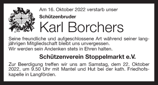 Anzeige von Karl Borchers von OM-Medien