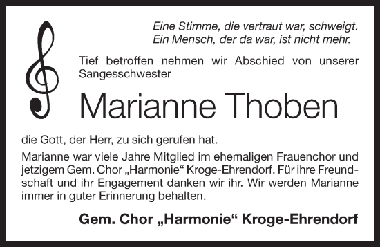 Anzeige von Marianne Thoben von OM-Medien