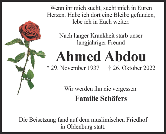 Anzeige von Ahmed Abdou von OM-Medien