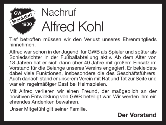 Anzeige von Alfred Kohl von OM-Medien