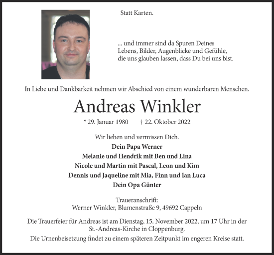 Anzeige von Andreas Winkler von OM-Medien