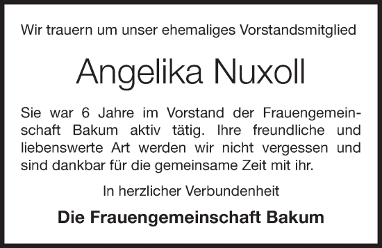 Anzeige von Angelika Nuxoll von OM-Medien