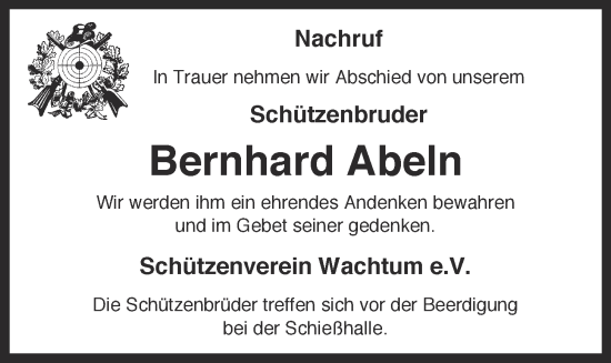 Anzeige von Bernhard Abeln von OM-Medien