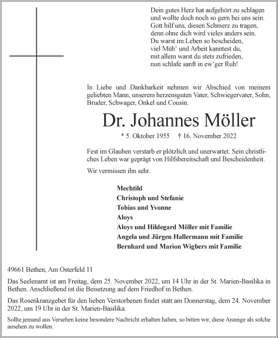 Anzeige von Johannes Möller von OM-Medien