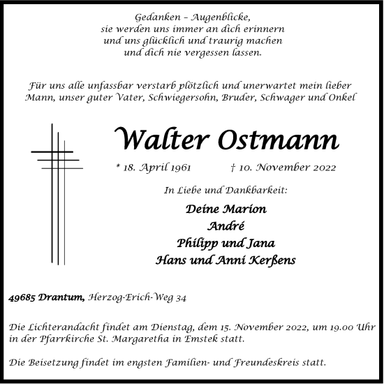 Anzeige von Walter Ostmann von OM-Medien