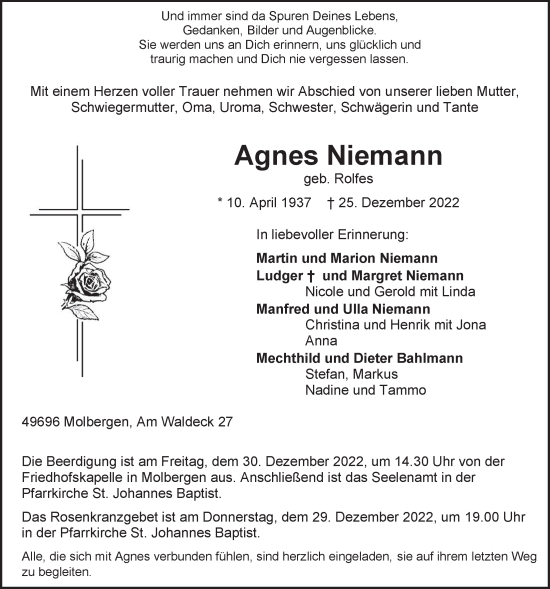 Anzeige von Agnes Niemann von OM-Medien