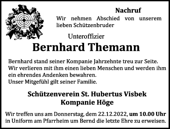 Anzeige von Bernhard Themann von OM-Medien