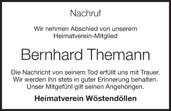 Anzeige von Bernhard Themann von OM-Medien