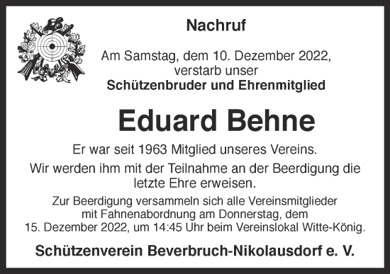 Anzeige von Eduard Behne von OM-Medien