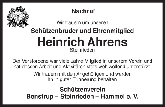 Anzeige von Heinrich Ahrens von OM-Medien