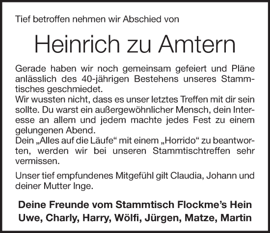 Anzeige von Heinrich zu Amtern von OM-Medien