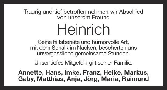 Anzeige von Heinrich zu Amtern von OM-Medien