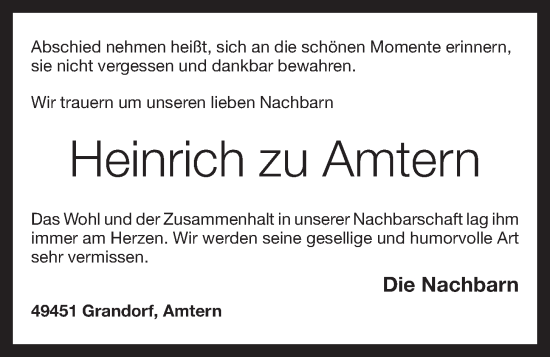 Anzeige von Heinrich zu Amtern von OM-Medien