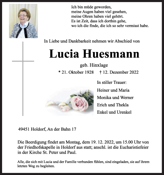 Anzeige von Lucia Huesmann von OM-Medien