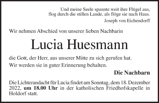 Anzeige von Lucia Huesmann von OM-Medien