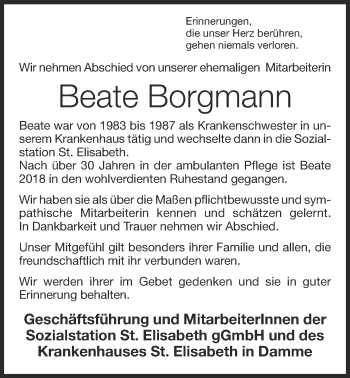 Anzeige von Beate Borgmann von OM-Medien