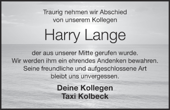 Anzeige von Harry Lange von OM-Medien