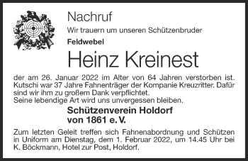 Anzeige von Heinz Kreinest von OM-Medien