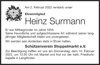 Anzeige von Heinz Surmann von OM-Medien