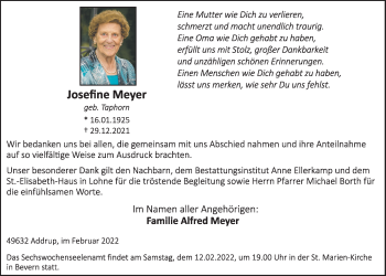 Anzeige von Josefine Meyer von OM-Medien