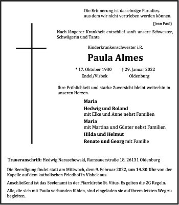 Anzeige von Paula Almes von OM-Medien