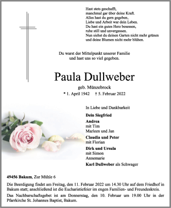 Anzeige von Paula Dullweber von OM-Medien