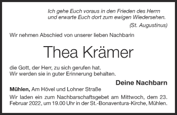 Anzeige von Thea Krämer von OM-Medien