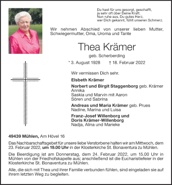 Anzeige von Thea Krämer von OM-Medien