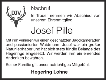 Anzeige von Josef Pille von OM-Medien