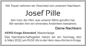 Anzeige von Josef Pille von OM-Medien