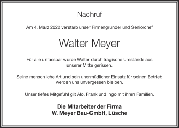 Anzeige von Walter Meyer von OM-Medien