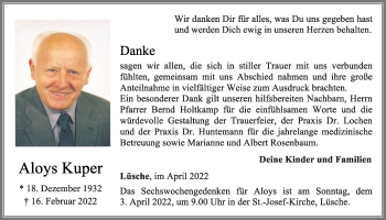 Anzeige von Aloys Kuper von OM-Medien