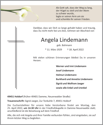 Anzeige von Angela Lindemann von OM-Medien