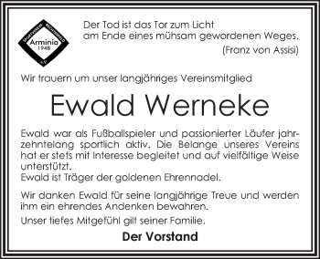 Anzeige von Ewald Werneke von OM-Medien