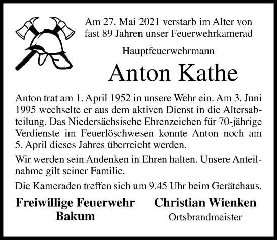 Anzeige von Anton Kathe von OM-Medien