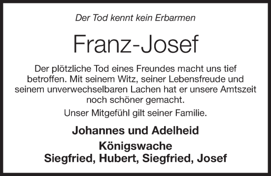 Anzeige von Franz-Josef Egert von OM-Medien