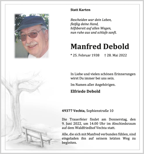 Anzeige von Manfred Debold von OM-Medien