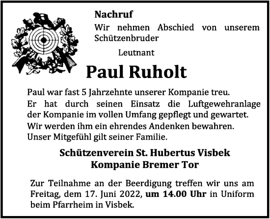 Anzeige von Paul Ruholt von OM-Medien