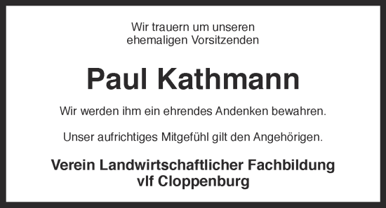 Anzeige von Paul Kathmann von OM-Medien