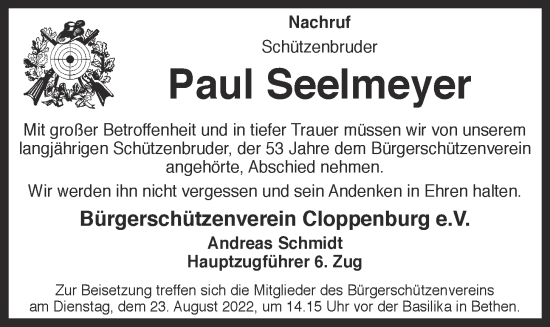 Anzeige von Paul Seelmeyer von OM-Medien