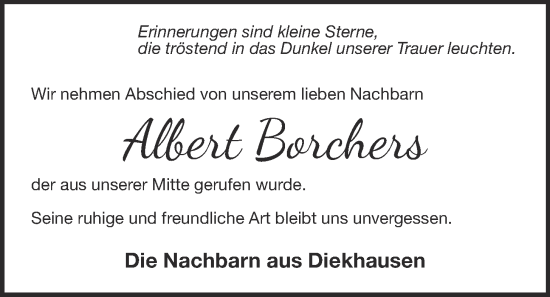 Anzeige von Albert Borchers von OM-Medien