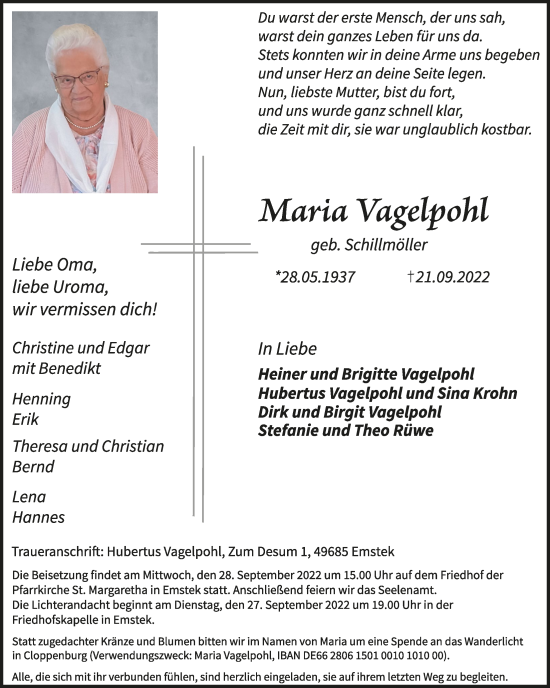 Anzeige von Maria Vagelpohl von OM-Medien