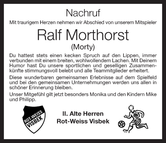 Anzeige von Ralf Morthorst von OM-Medien