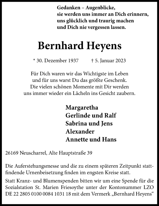 Anzeige von Bernhard Heyens von OM-Medien