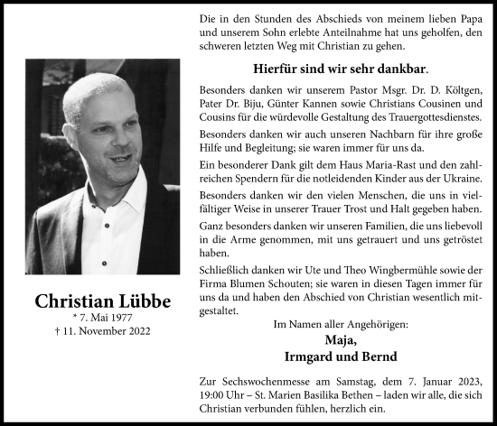 Anzeige von Christian Lübbe von OM-Medien