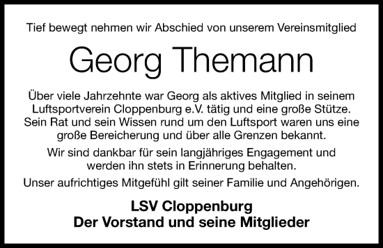 Anzeige von Georg Themann von OM-Medien