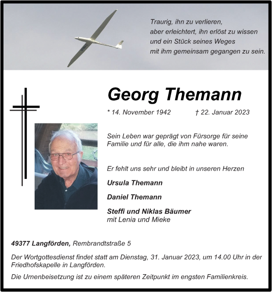 Anzeige von Georg Themann von OM-Medien